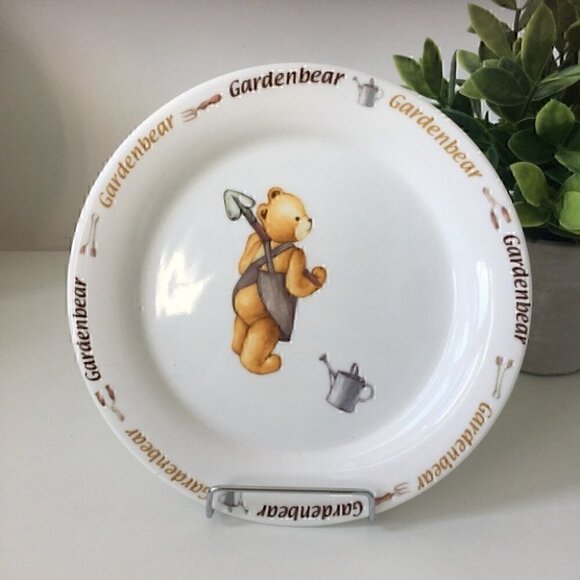 Vintage Garden bear  2 piece plate and bowl set - Picture 2 of 4
